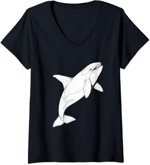 Womens Orcas Tshirt Sweatshirt orcas V-Neck T-Shirt