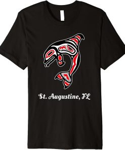 Native American St. Augustine Florida Red Orca Killer Whale Premium T-Shirt