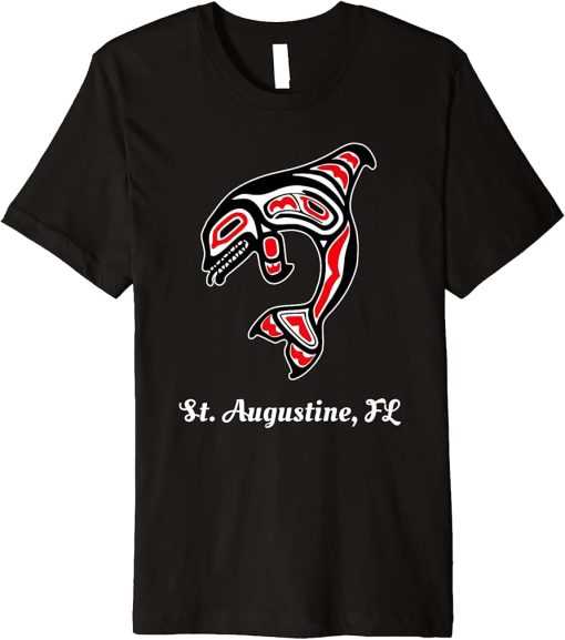 Native American St. Augustine Florida Red Orca Killer Whale Premium T-Shirt