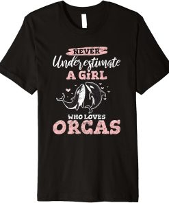 Girl Who Loves Orcas Whale Kids Girls Orca Whale Cetologist Premium T-Shirt