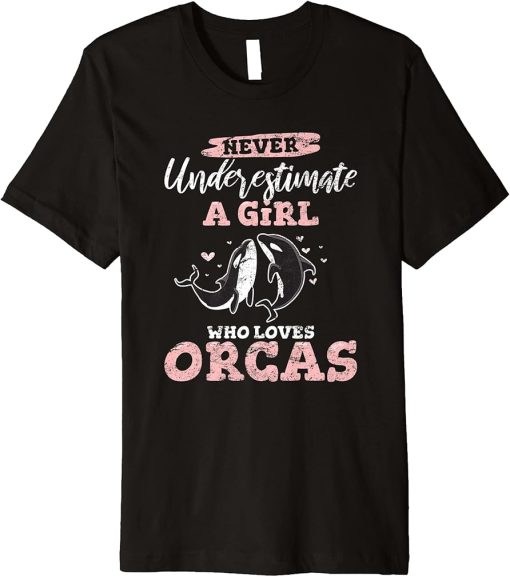 Girl Who Loves Orcas Whale Kids Girls Orca Whale Cetologist Premium T-Shirt