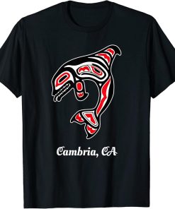 Native American Cambria CA Red Orca Killer Whale T-Shirt