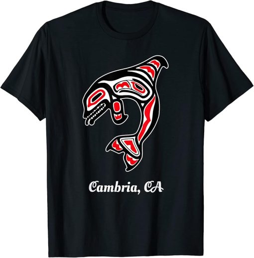 Native American Cambria CA Red Orca Killer Whale T-Shirt