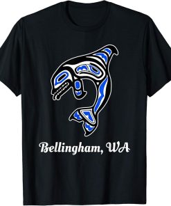 Blue Native American Bellingham WA Tribal Orca Killer Whale T-Shirt