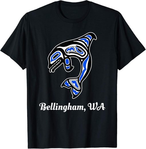 Blue Native American Bellingham WA Tribal Orca Killer Whale T-Shirt