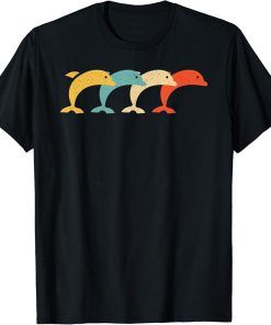 Dolphin Vintage Retro Beluga Fish Orca Lover 60s 70s Gift T-Shirt