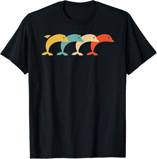 Dolphin Vintage Retro Beluga Fish Orca Lover 60s 70s Gift T-Shirt