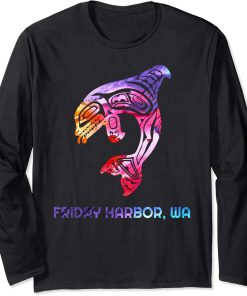 Harbor Friday WA Native American Orca Killer Whale Long Sleeve T-Shirt