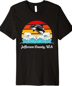 Vintage Jefferson County WA Distressed Orca Killer Whale Art Premium T-Shirt