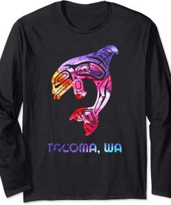 Tacoma Washington Native American Orca Killer Whale Long Sleeve T-Shirt