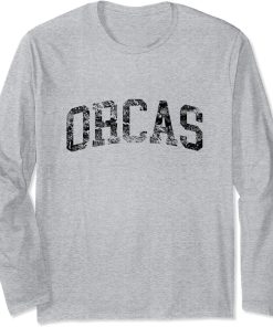 Orcas Vintage Arch Logo University Sports Style Long Sleeve T-Shirt